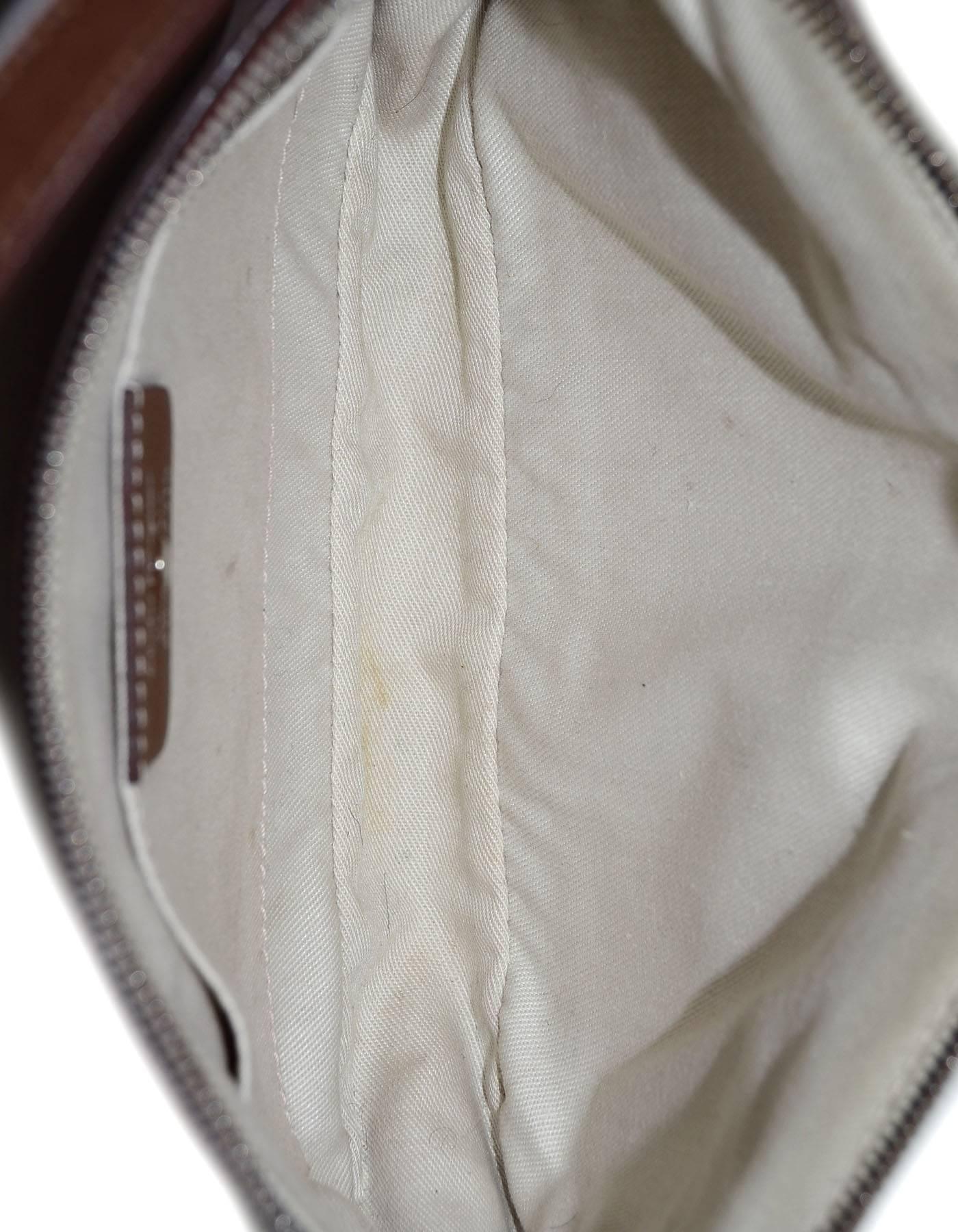 Salvatore Ferragamo Brown Leather Pochette Bag 1