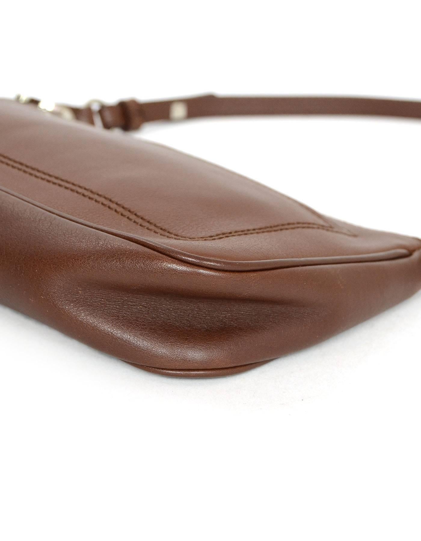 Women's Salvatore Ferragamo Brown Leather Pochette Bag