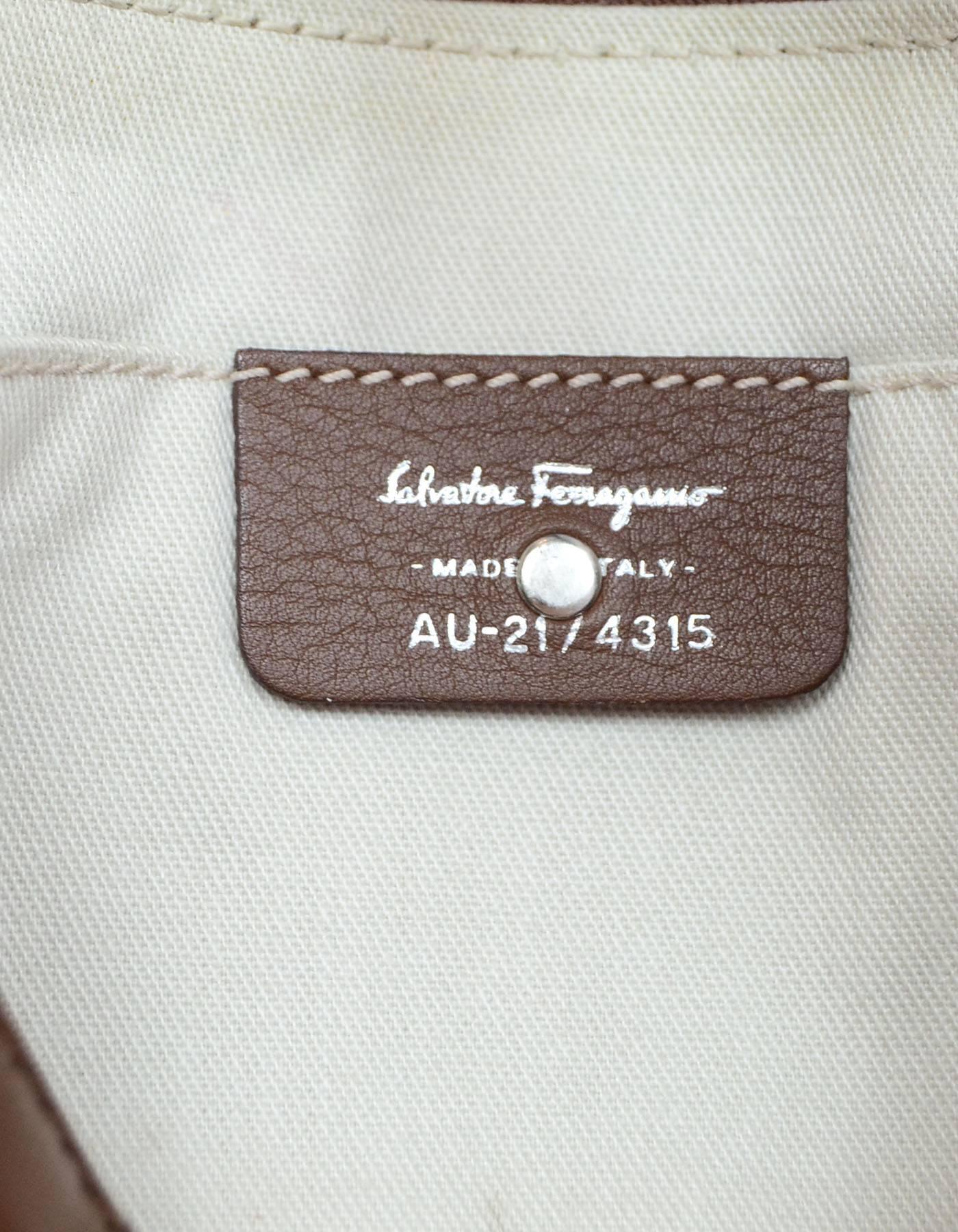 Salvatore Ferragamo Brown Leather Pochette Bag 2