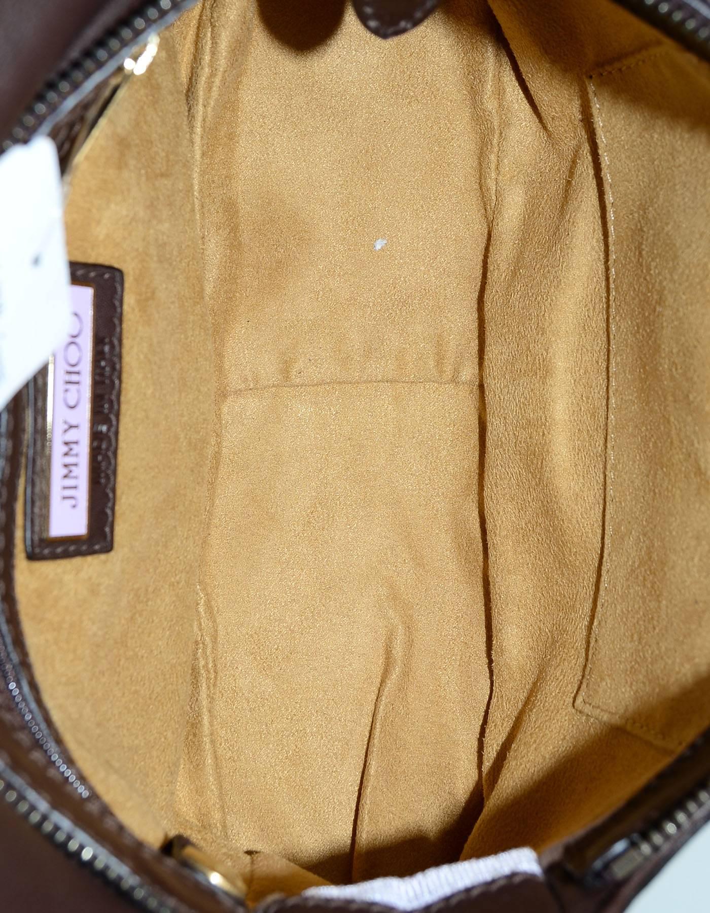 Jimmy Choo Brown Leather Tulita Top Handle Bag 2