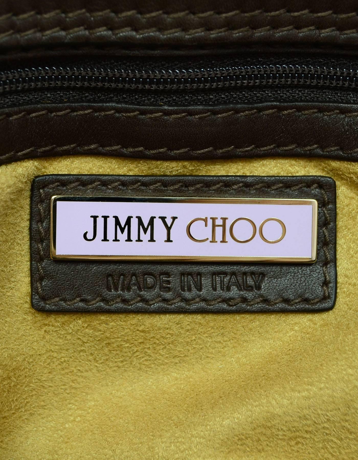 Jimmy Choo Brown Leather Tulita Top Handle Bag 3