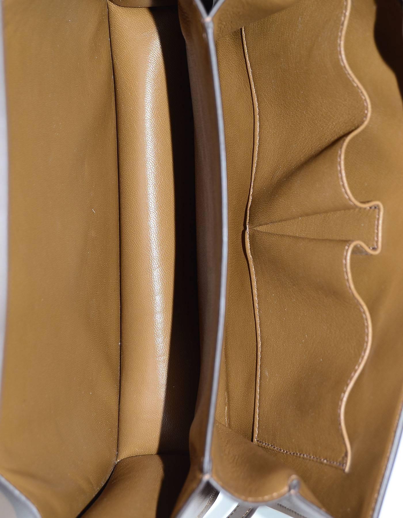 Celine Camel Brown Calfskin Leather Medium Box Bag  In Excellent Condition In New York, NY