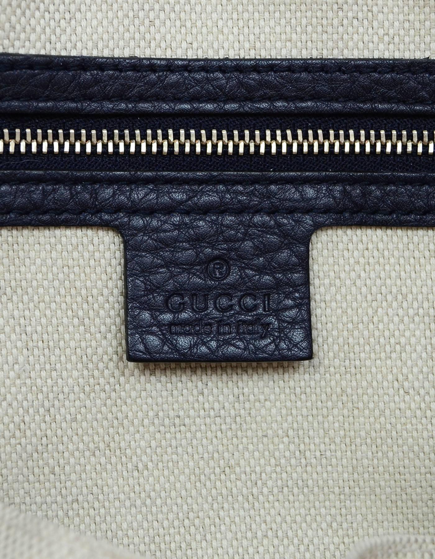 Gucci Navy Leather Logo Soho Chain Zip Top Shoulder Bag w. Dust Bag 2