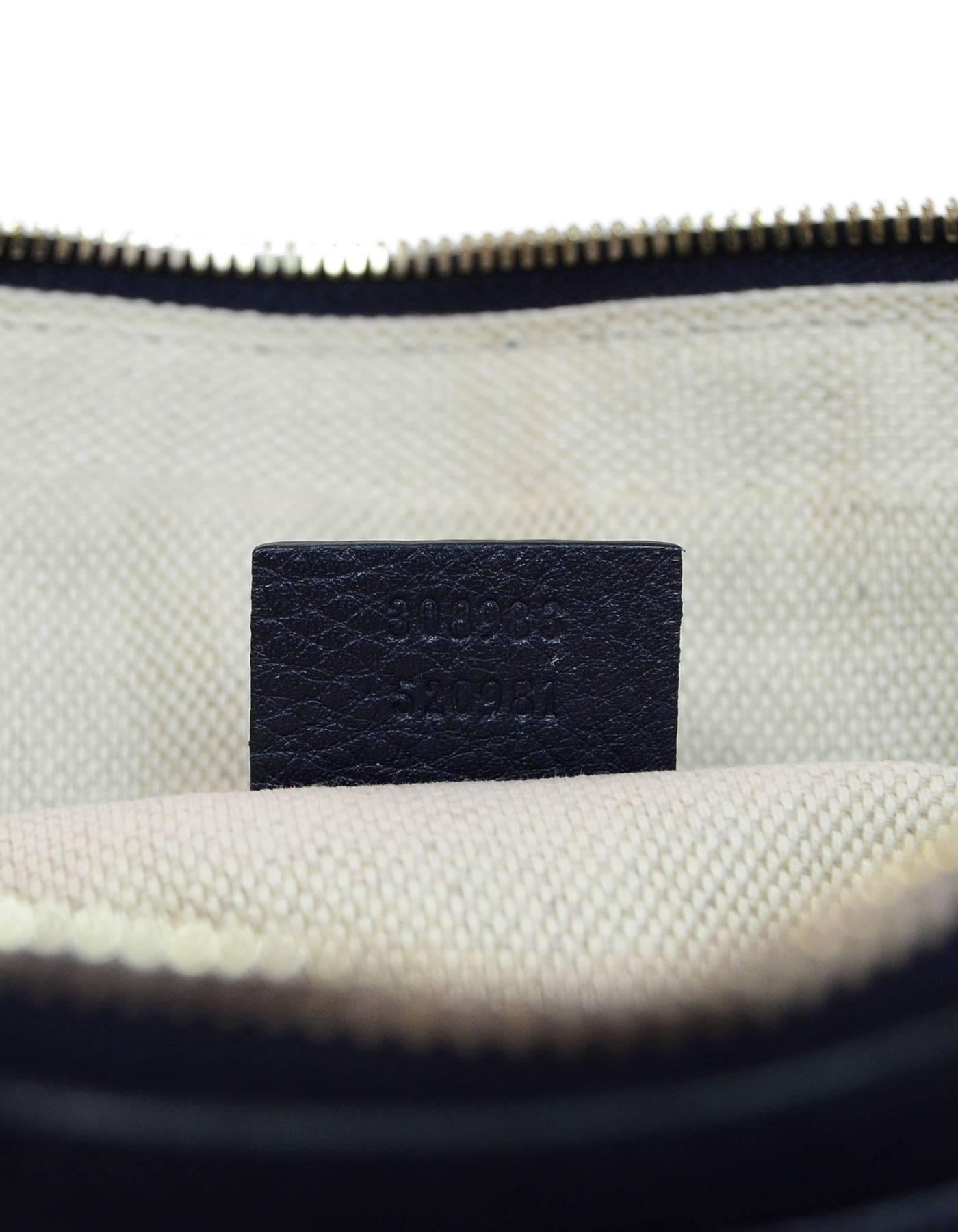 Gucci Navy Leather Logo Soho Chain Zip Top Shoulder Bag w. Dust Bag 3