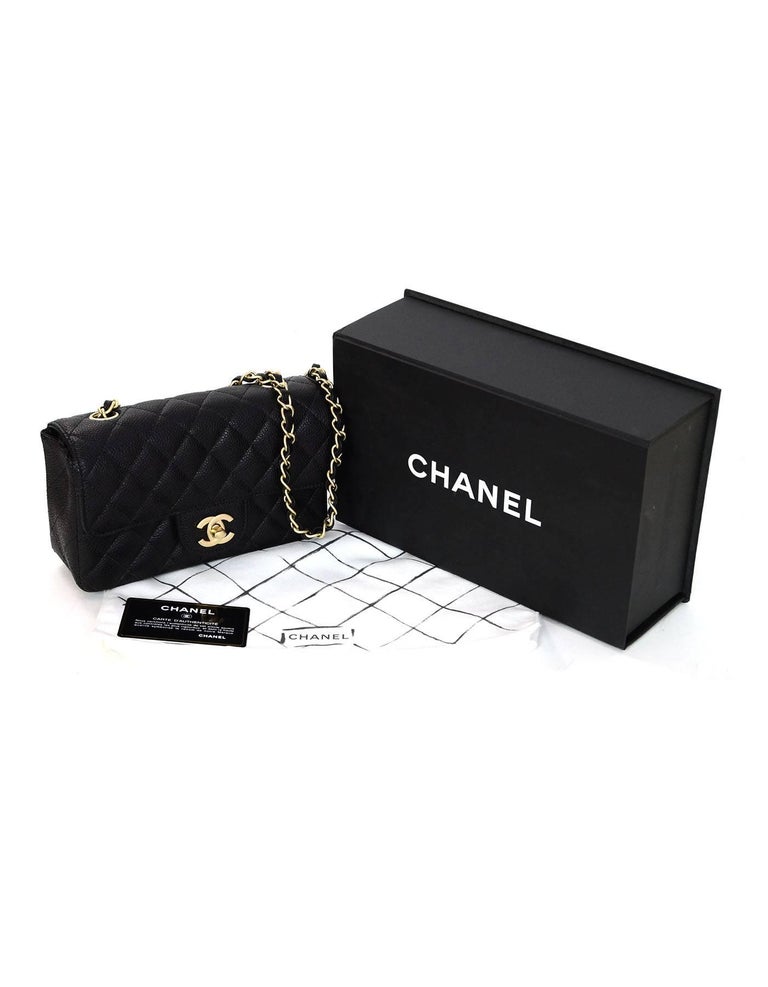 Chanel Black Quilted Caviar Leather Rectangular Mini Flap Crossbody Bag ...