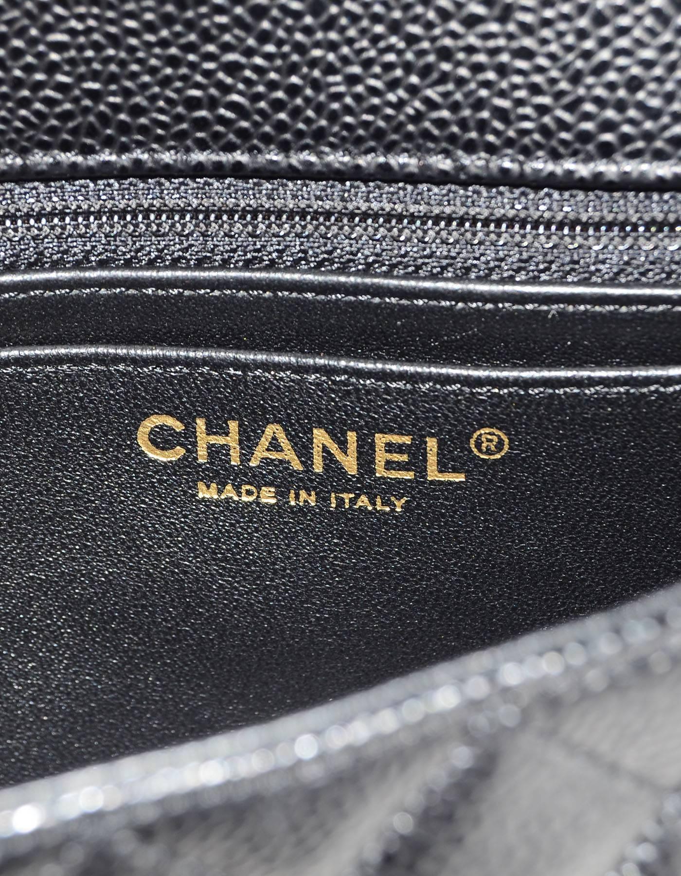 Chanel Black Quilted Caviar Leather Rectangular Mini Flap Crossbody Bag 2