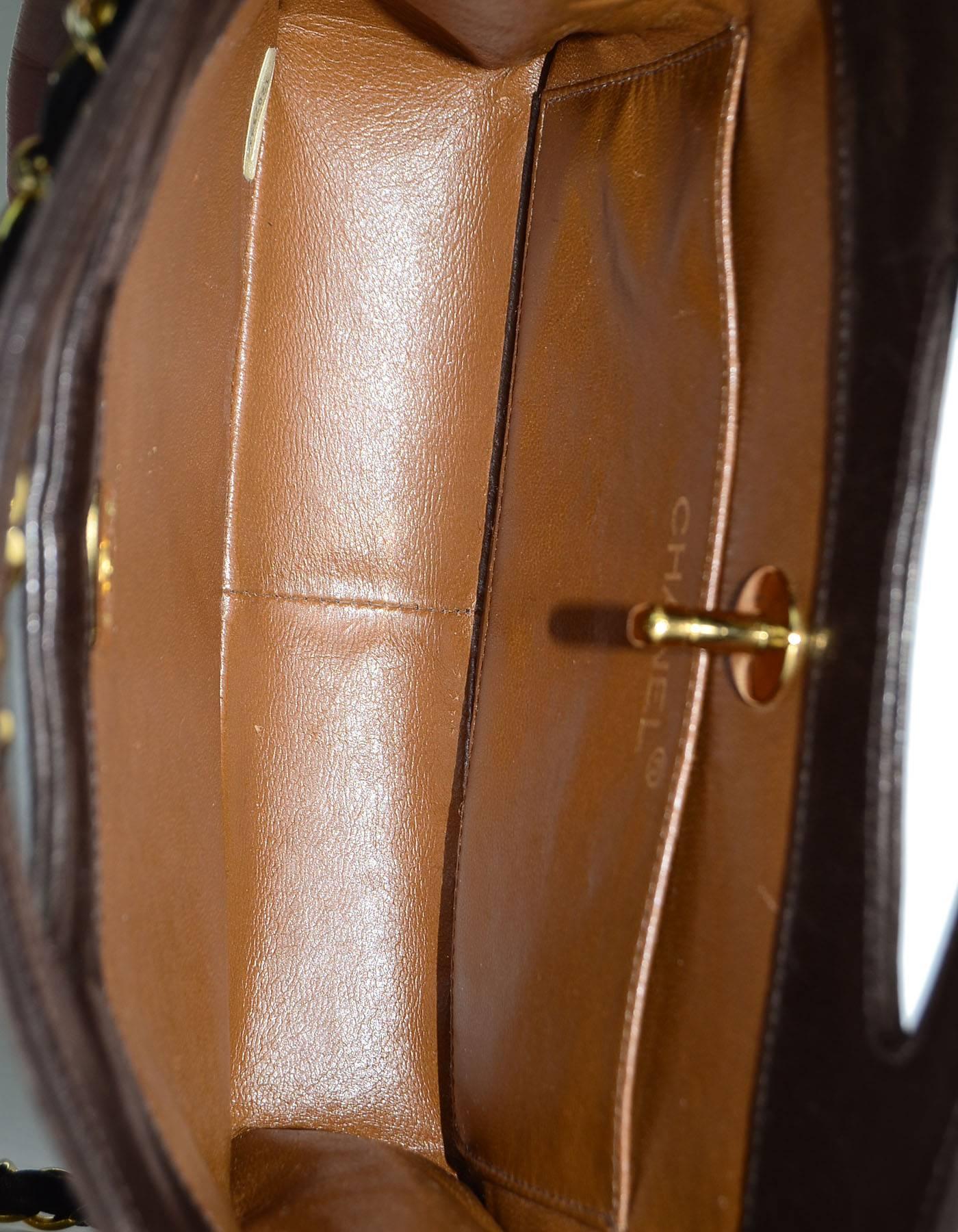 Chanel Vintage Brown Lambskin Quilted Mini Satchel Crossbody Bag 1