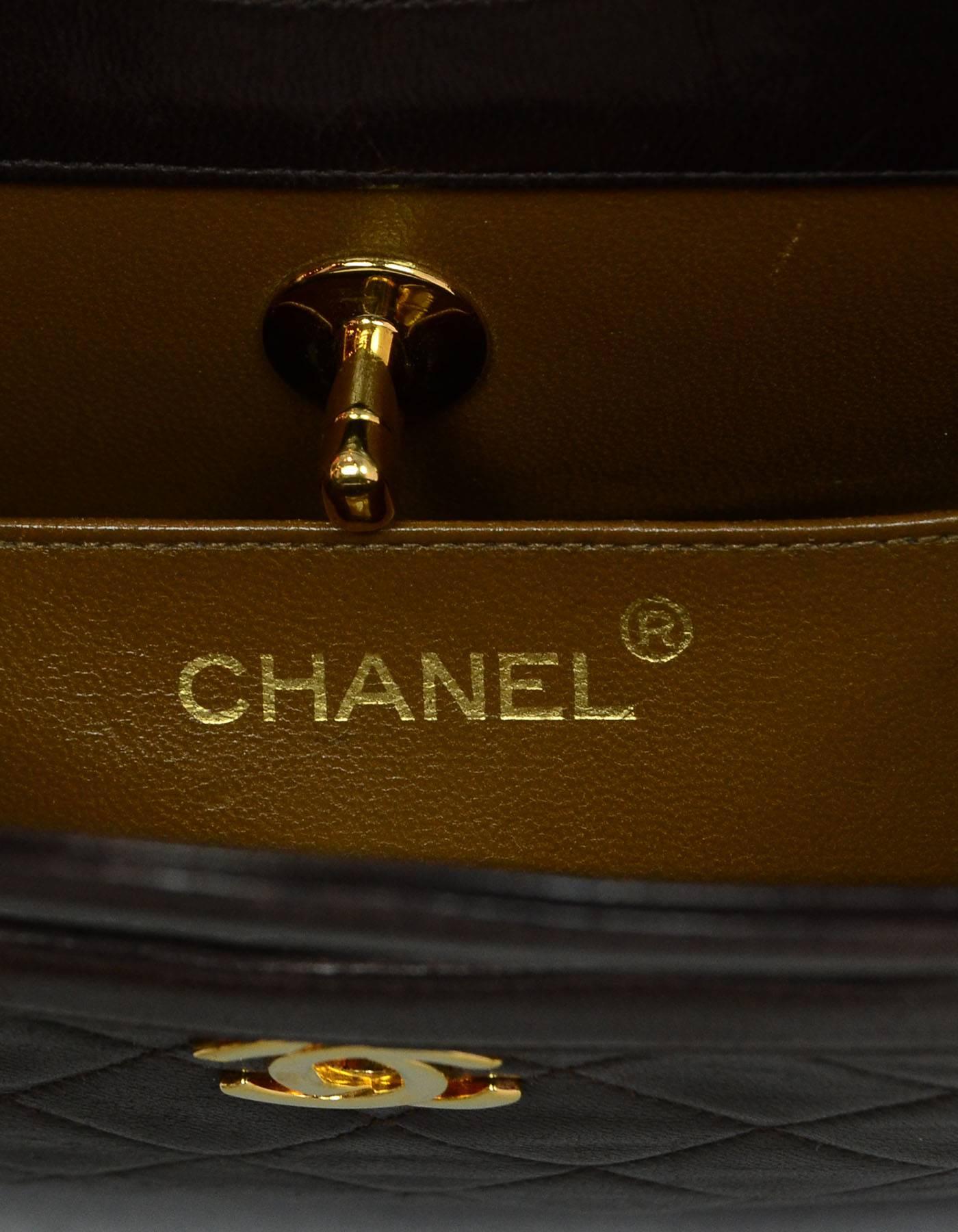 Chanel Vintage Brown Lambskin Quilted Mini Satchel Crossbody Bag 2