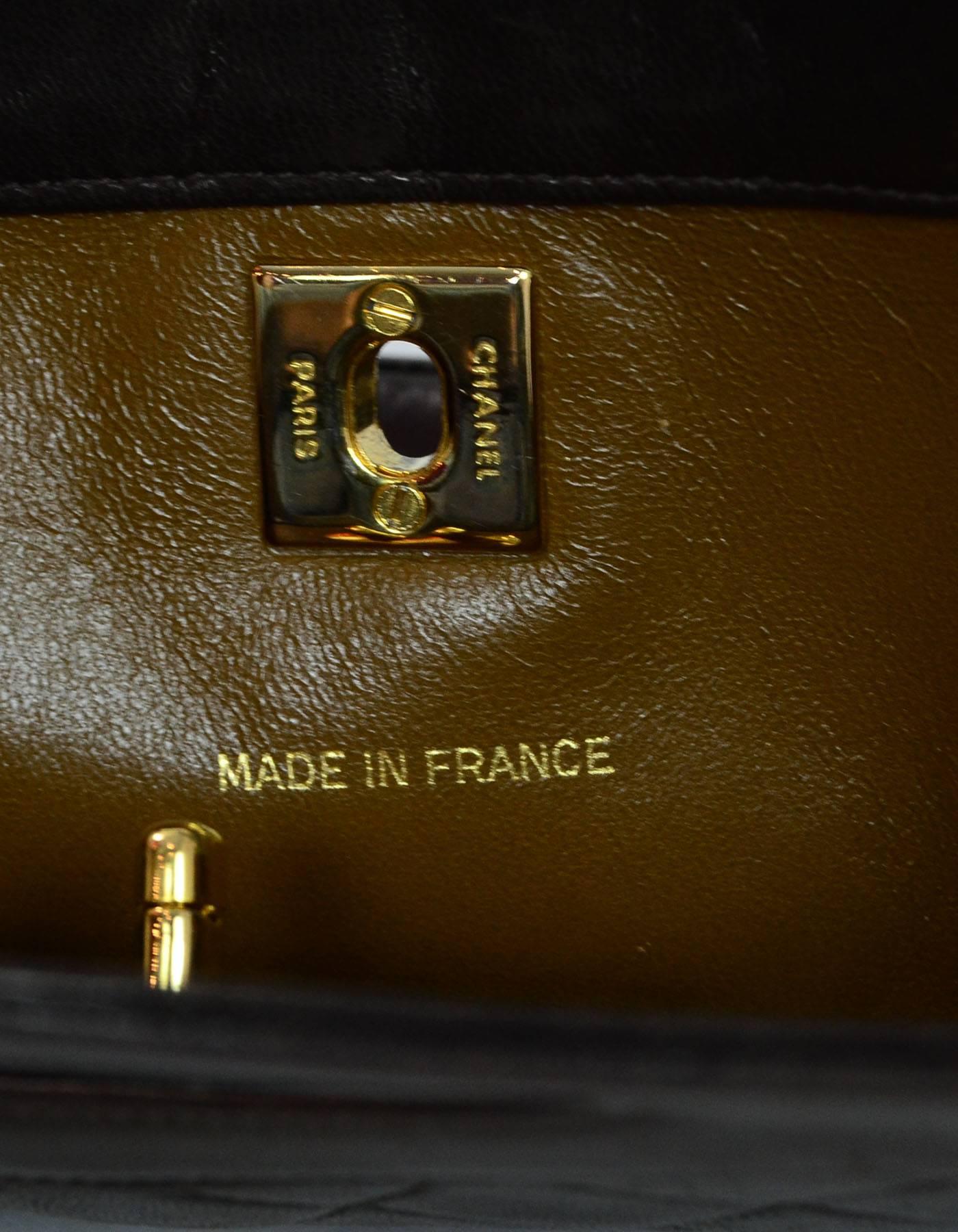 Chanel Vintage Brown Lambskin Quilted Mini Satchel Crossbody Bag 3