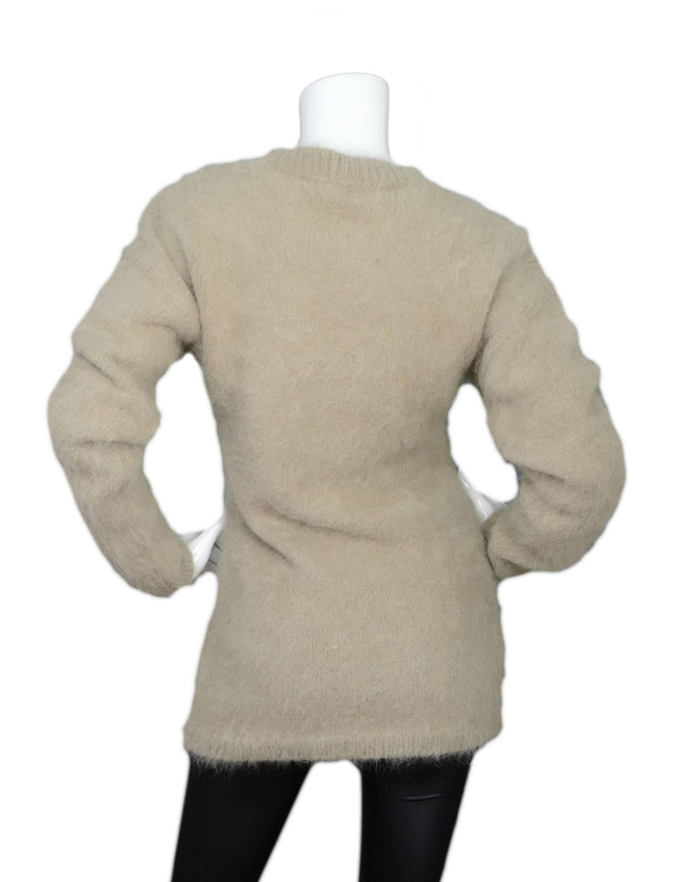 Rochas Beige Angora Sweater Sz IT46 NWT In Excellent Condition In New York, NY