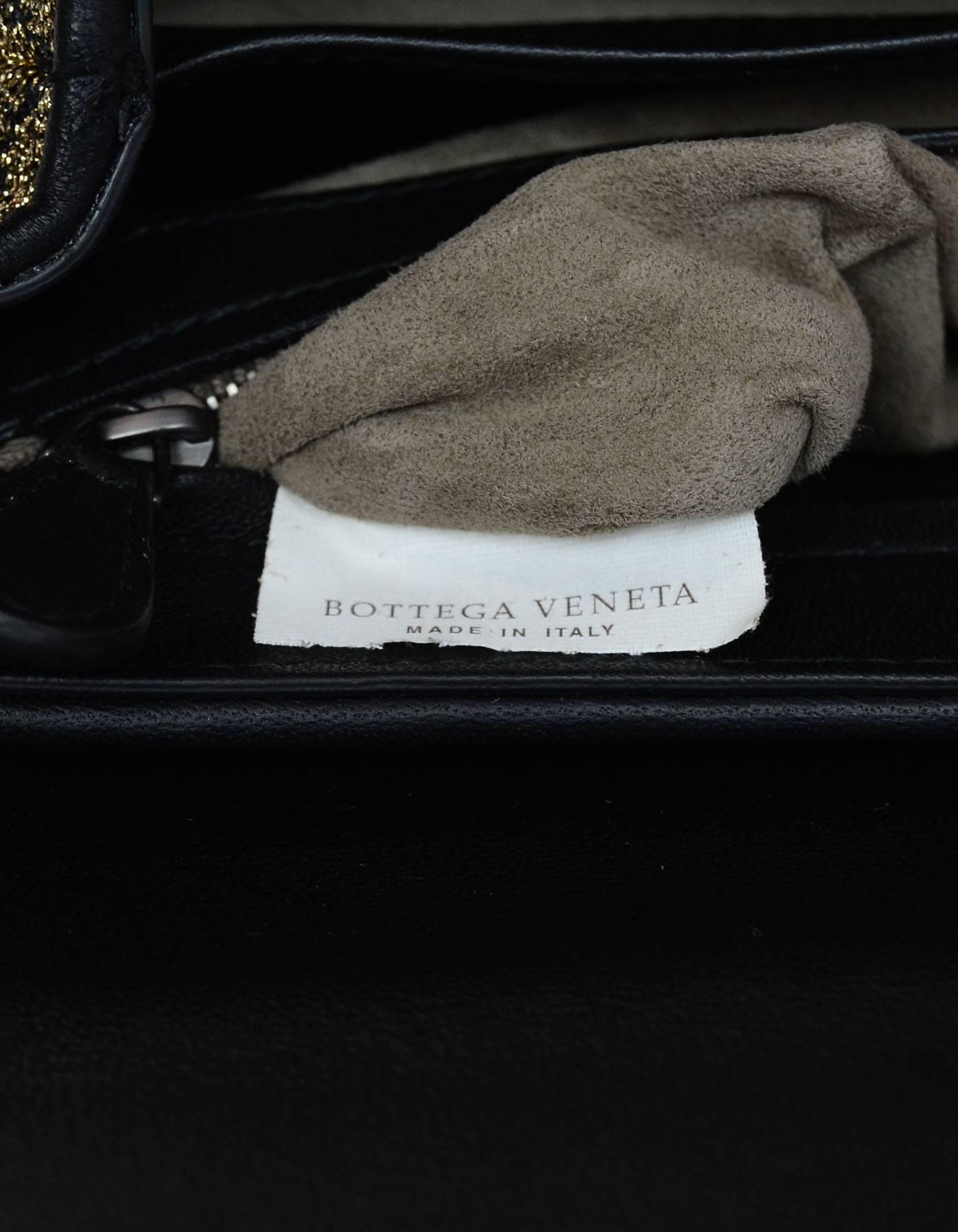 Bottega Veneta NEW 2018 Gold/Black Intrecciato Woven Olimpia Knot Bag  1