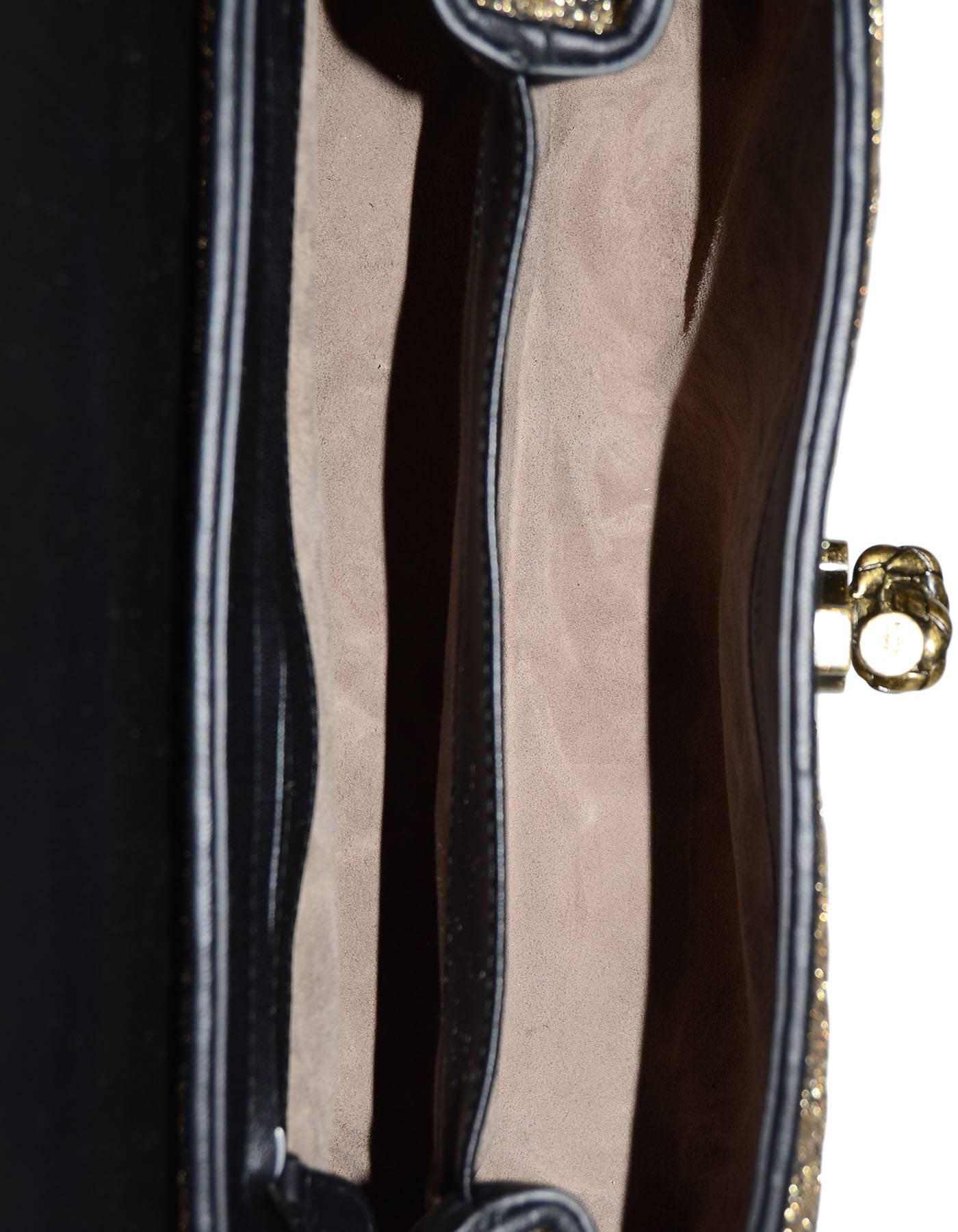 Bottega Veneta NEW 2018 Gold/Black Intrecciato Woven Olimpia Knot Bag  In Excellent Condition In New York, NY