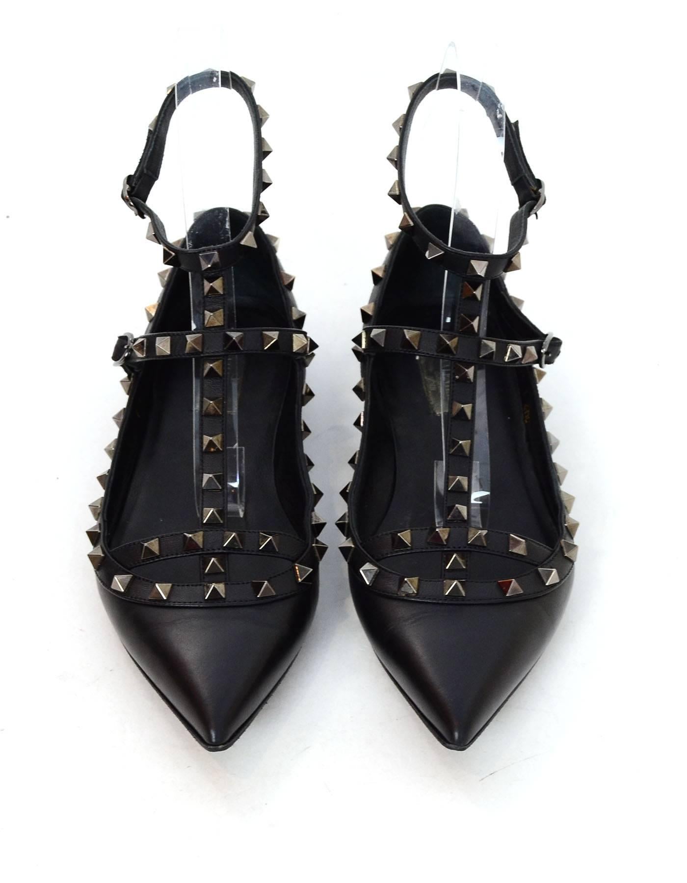 valentino noir rockstud flats