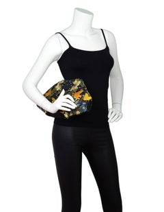 Alexander McQueen Dragonfly Satin De-Manta Clutch Bag