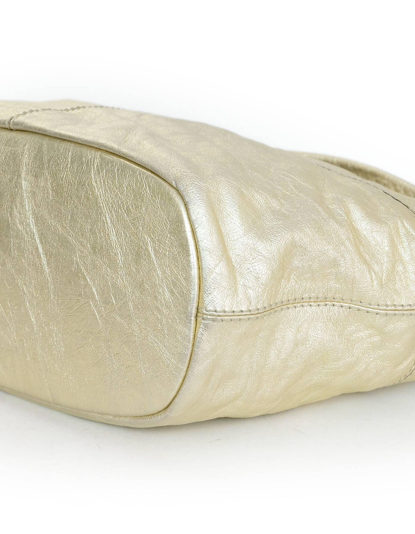 Givenchy Gold Leather Nightingale Satchel Bag 1