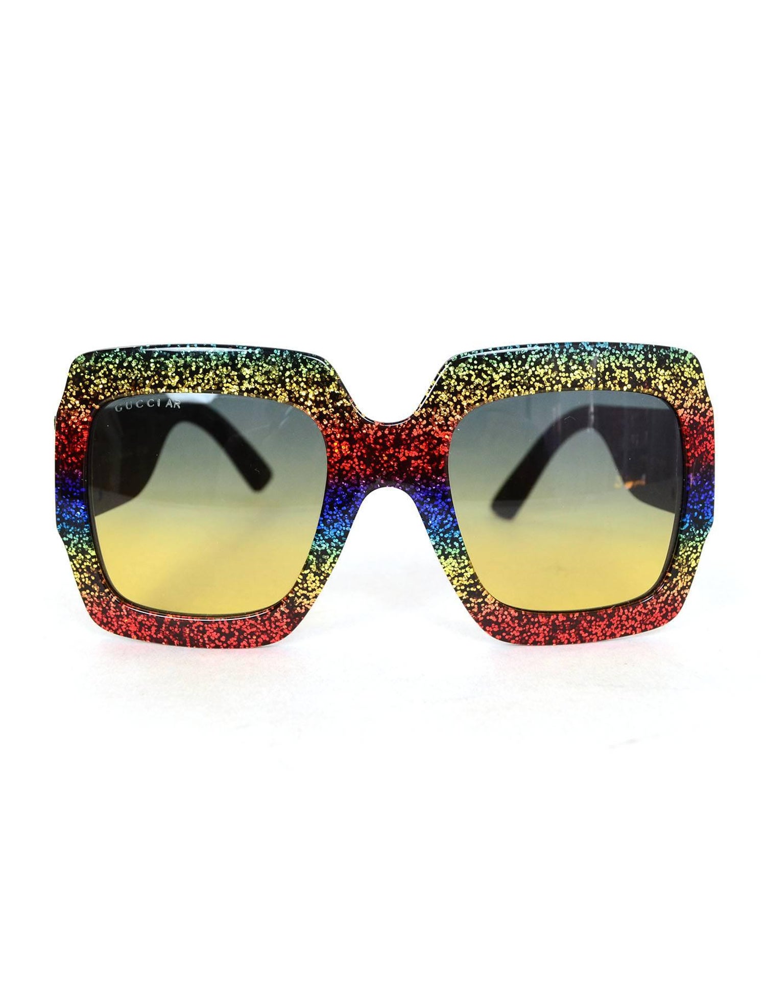 Gucci '18 Rainbow Glitter Square Frame Sunglasses with Case For Sale at  1stDibs | gucci rainbow glitter sunglasses, gucci rainbow sunglasses,  rainbow gucci sunglasses