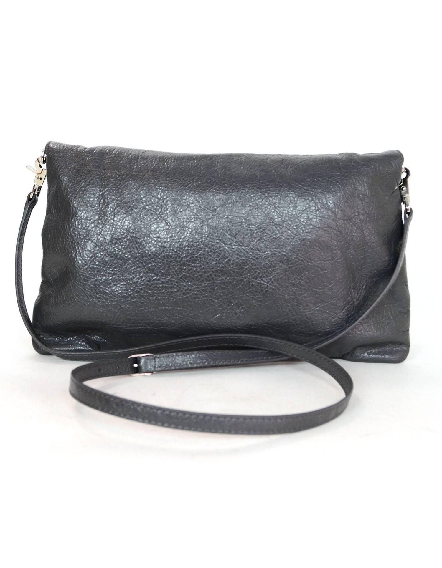 Balenciaga Grey Motocross Giant 12 Envelope Clutch Crossbody Bag
