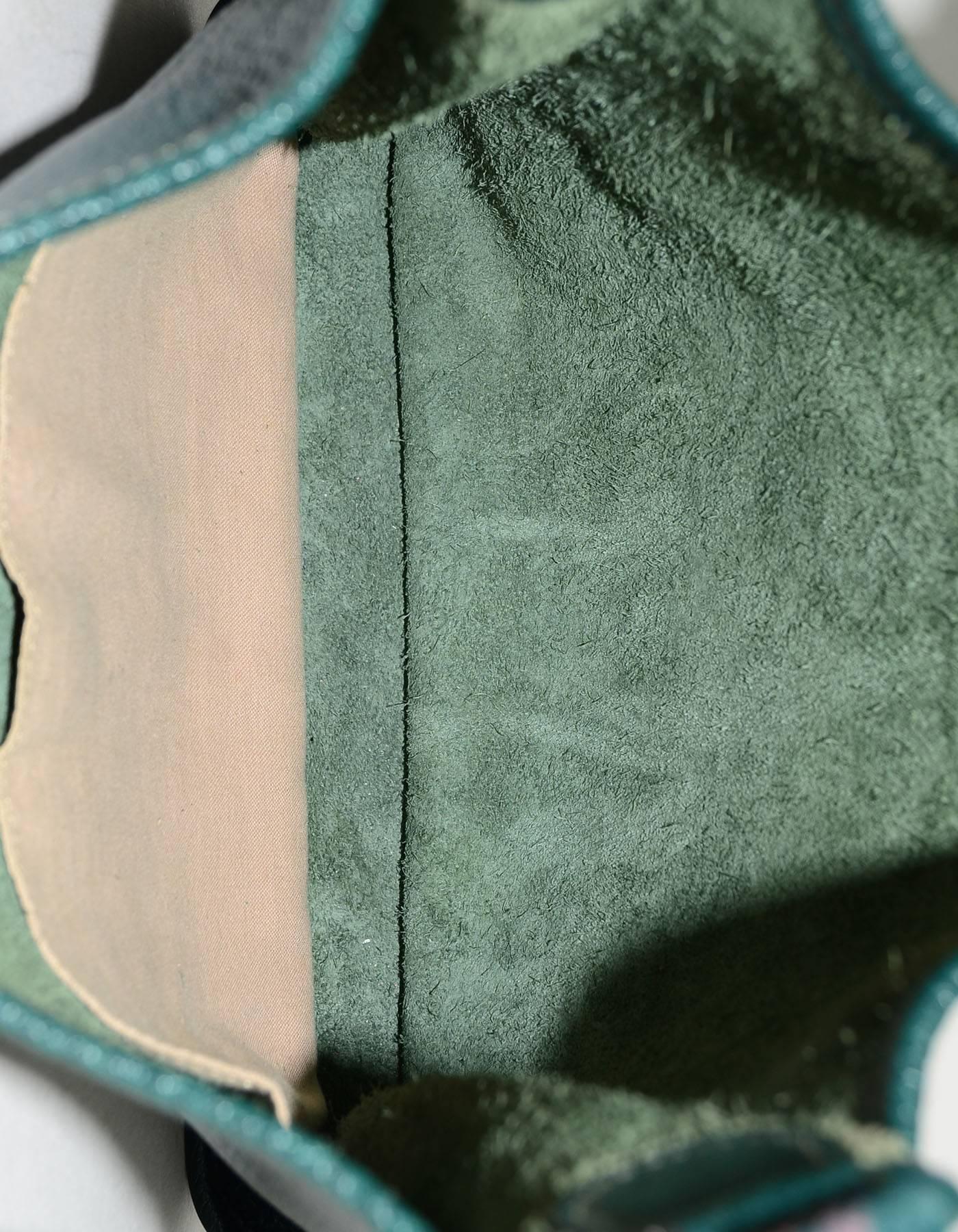 Black Hermes Green Vif Buffalo Leather 28cm Vespa PM Crossbody Bag