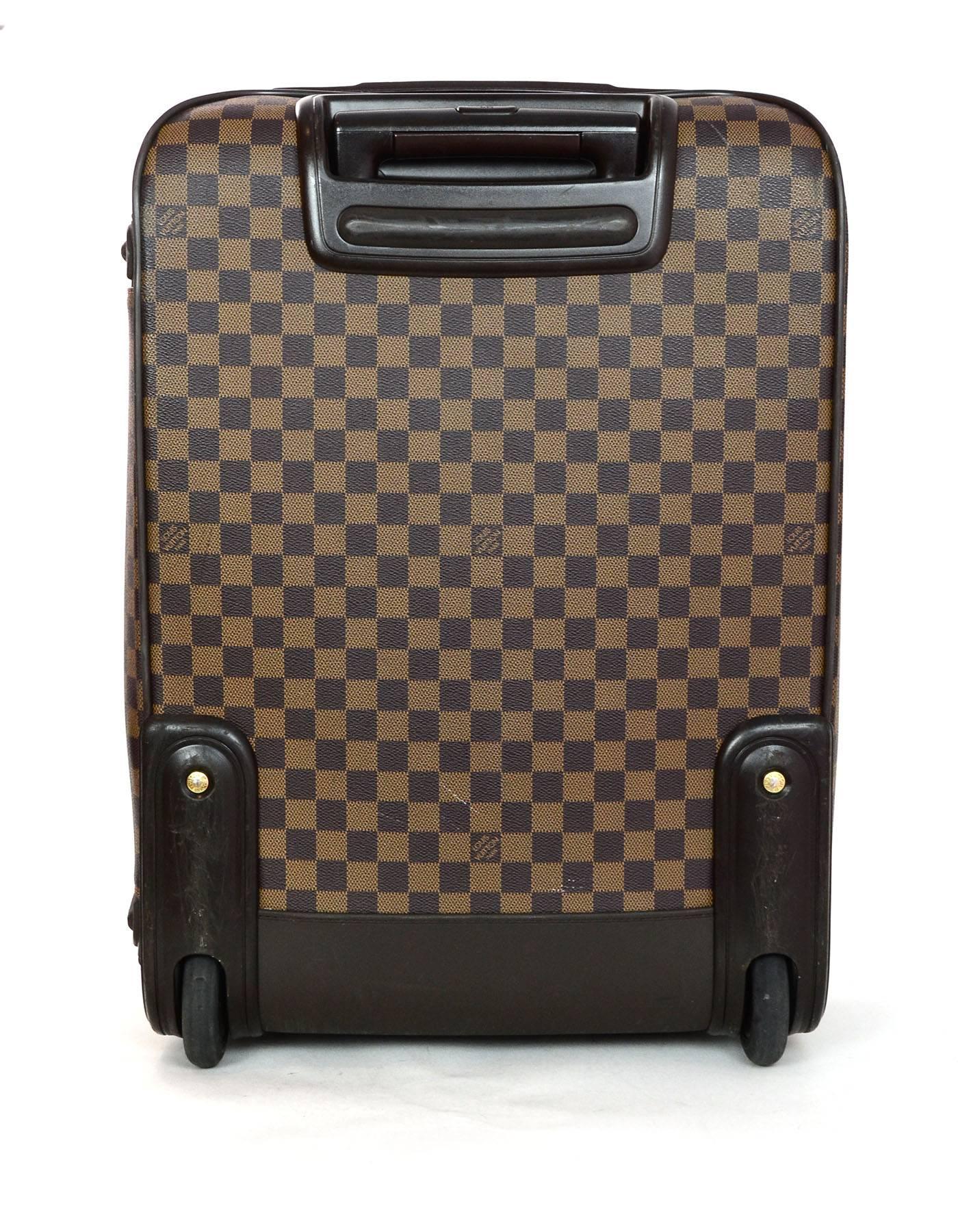 Women's or Men's Louis Vuitton Damier Ebene Canvas Pegase 55 Rolling Luggage Travel Bag