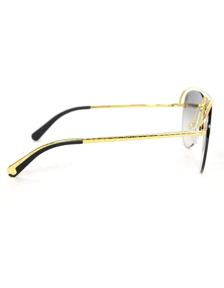 Louis Vuitton Goldtone Aviator Sunglasses For Sale at 1stdibs