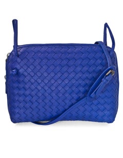 Bottega Veneta Cobalt Blue Intrecciato Leather Nodini Crossbody Bag