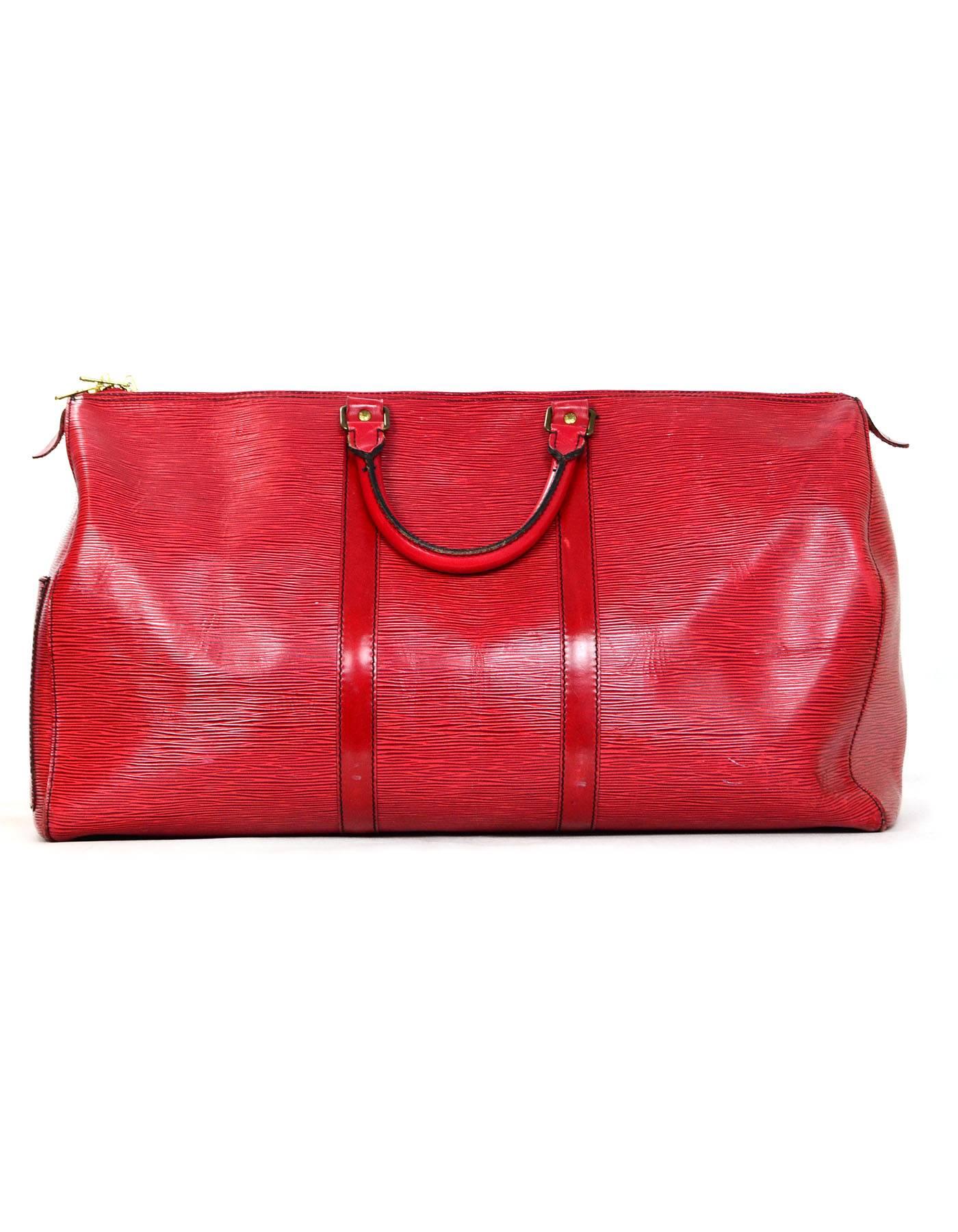 red leather keepall
