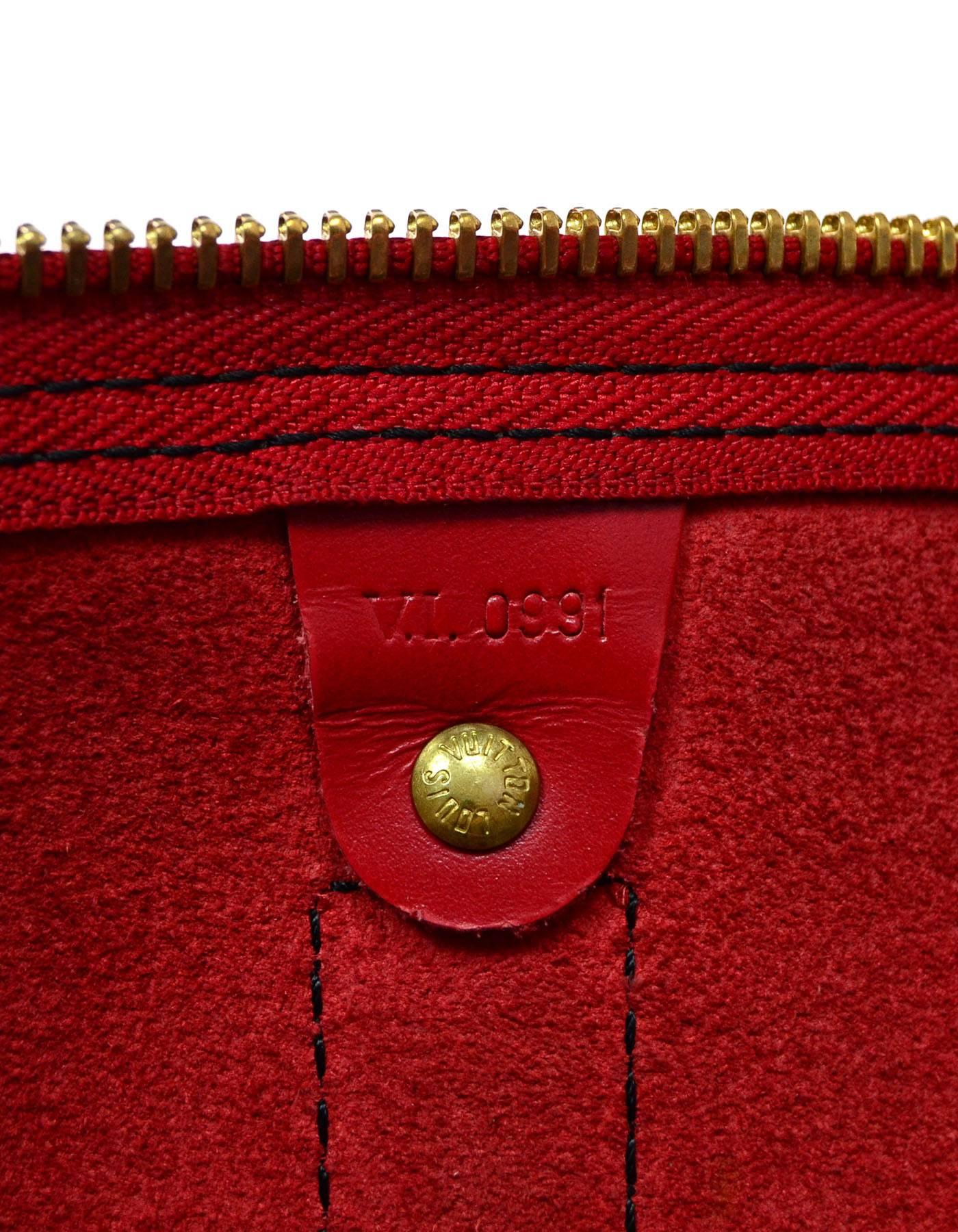 Louis Vuitton Vintage Red Epi Leather Keepall 50 Bag 2