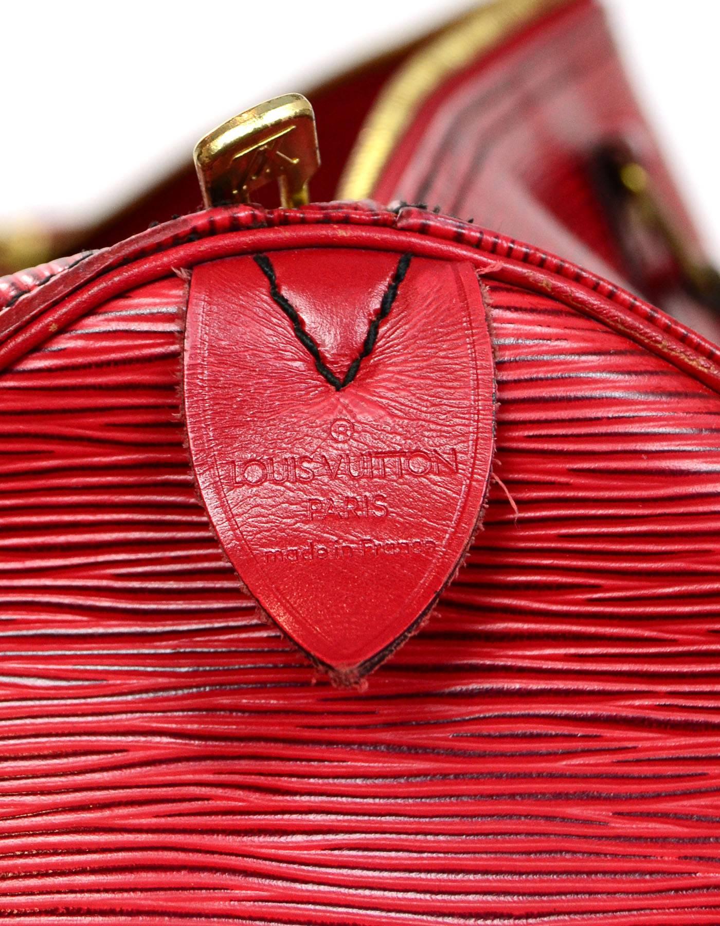 Women's or Men's Louis Vuitton Vintage Red Epi Leather Keepall 50 Bag