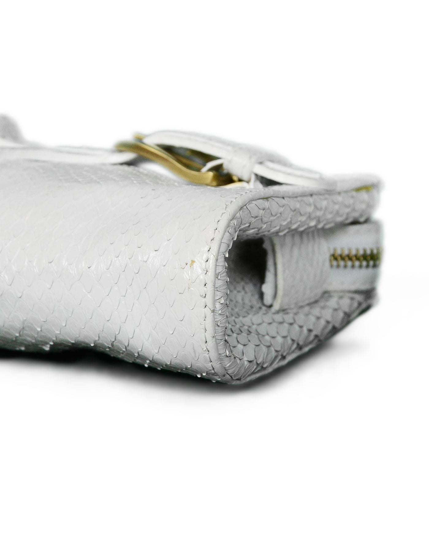 Jimmy Choo White Python Snakeskin Tulita Clutch Bag In Excellent Condition In New York, NY