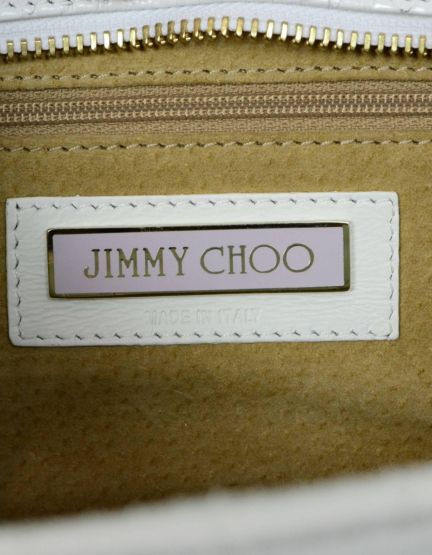 Jimmy Choo White Python Snakeskin Tulita Clutch Bag 1