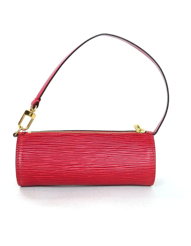 Louis Vuitton Red Epi Leather Mini Soufflot 2way Papillon Wristlet Bag  862500