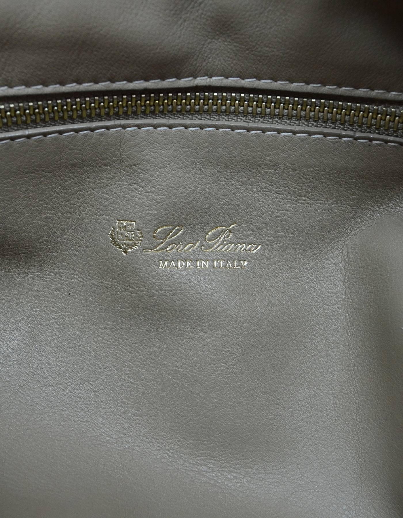 Loro Piana Beige Leather Hobo Bag 4