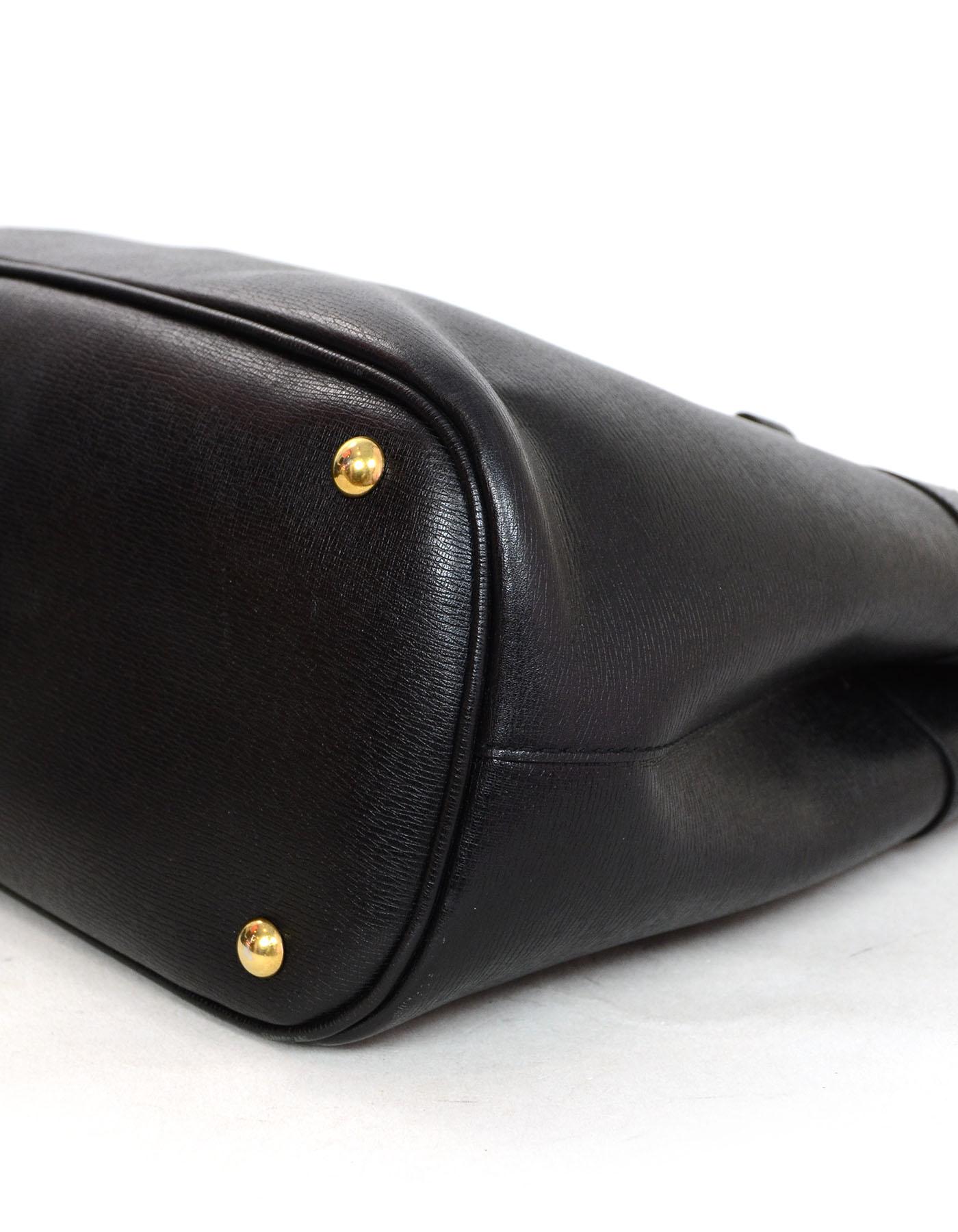 Gucci Black Medium Bright Bit Leather Satchel Bag with Dust Bag  1