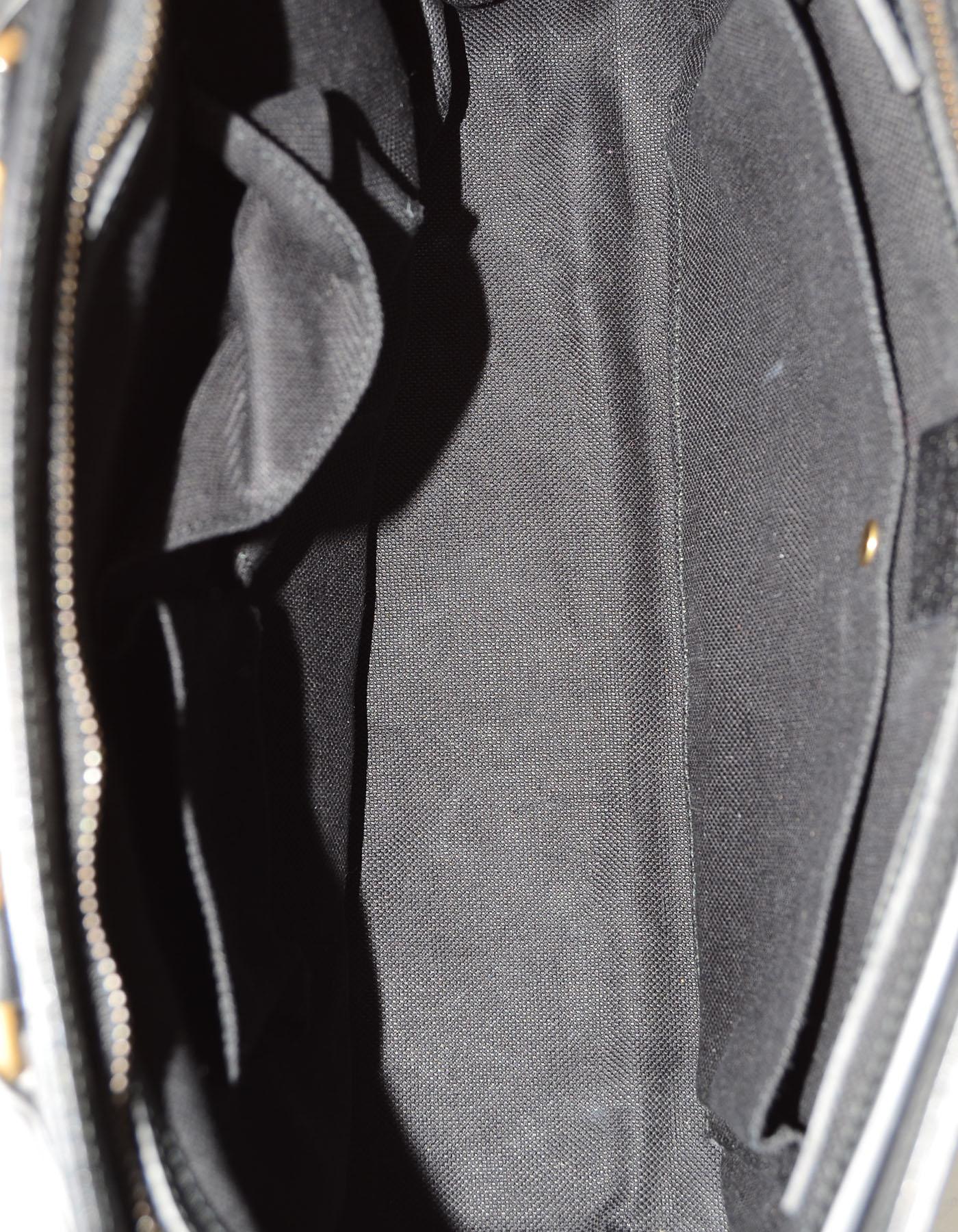 Gucci Black Medium Bright Bit Leather Satchel Bag with Dust Bag  2