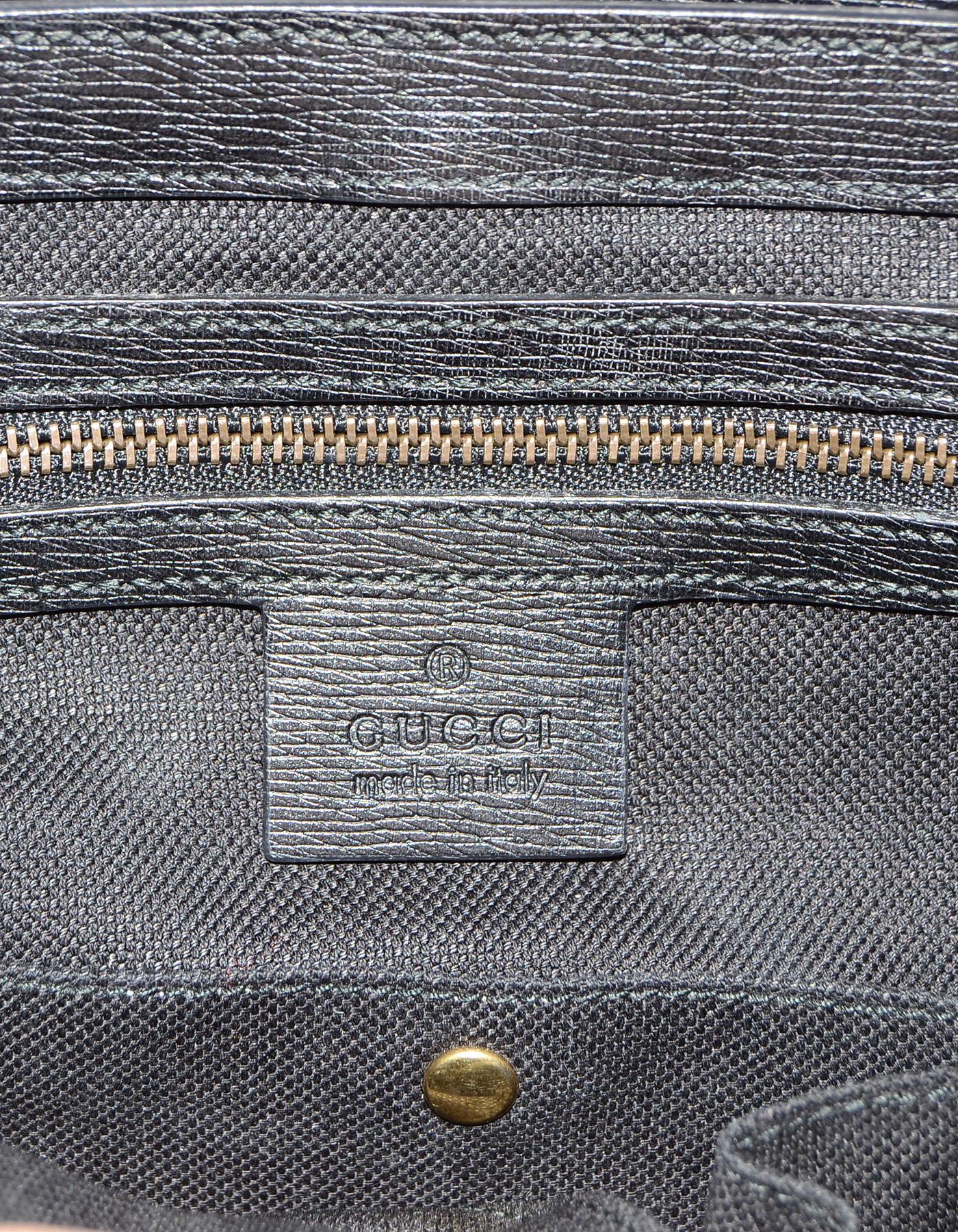 Gucci Black Medium Bright Bit Leather Satchel Bag with Dust Bag  3