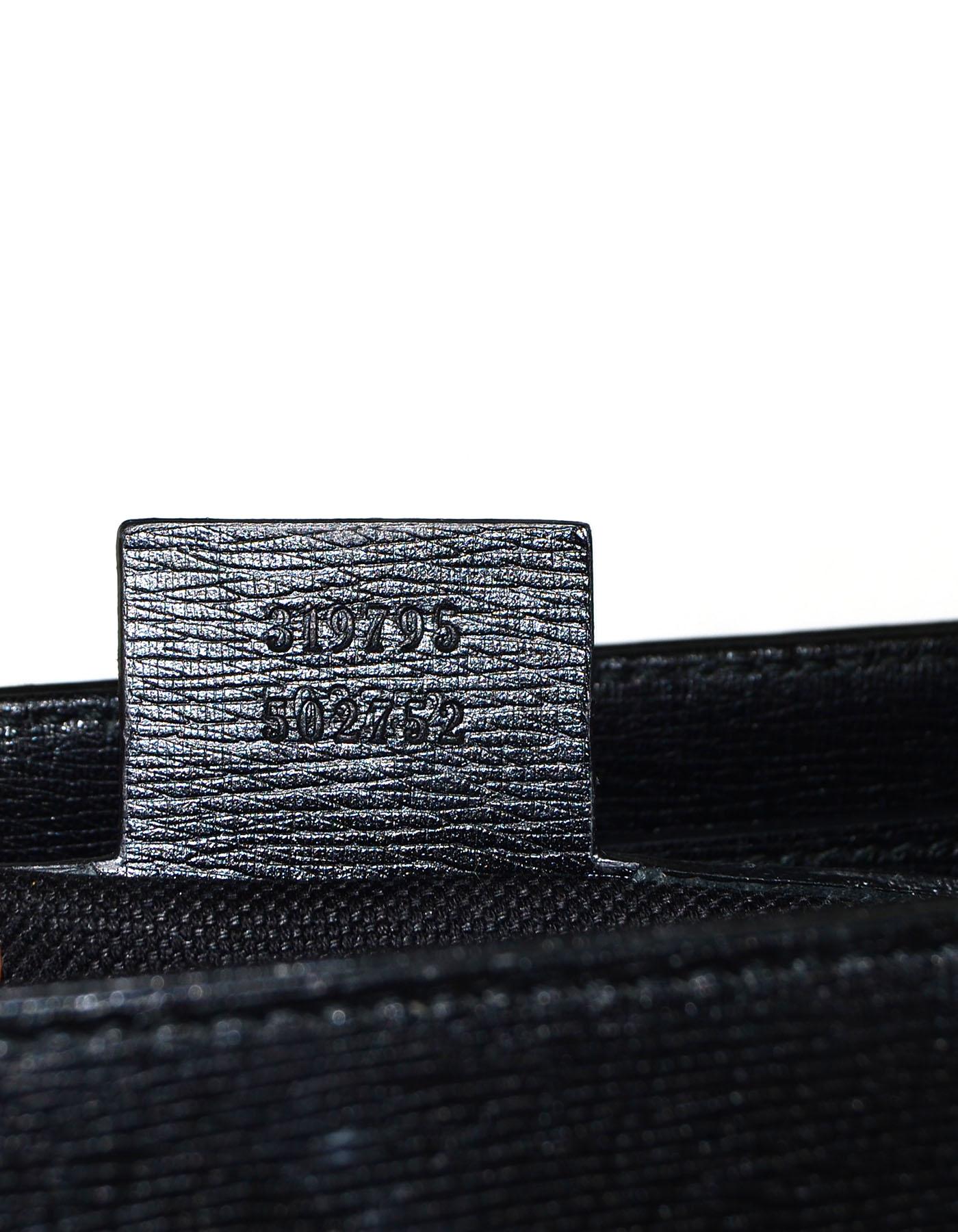 Gucci Black Medium Bright Bit Leather Satchel Bag with Dust Bag  4