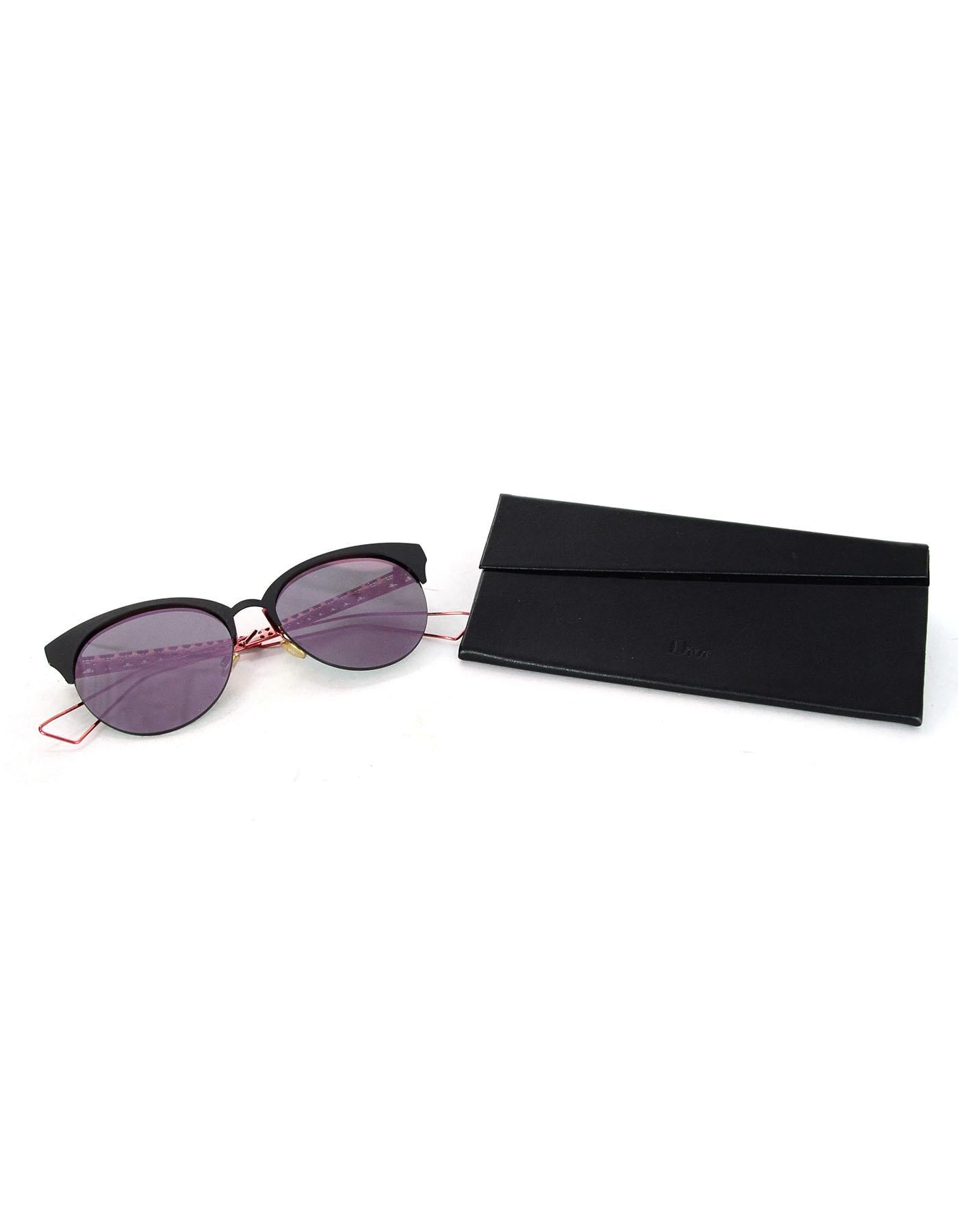 Christian Dior Pink & Black Diorama Mirrored Sunglasses with Case 2