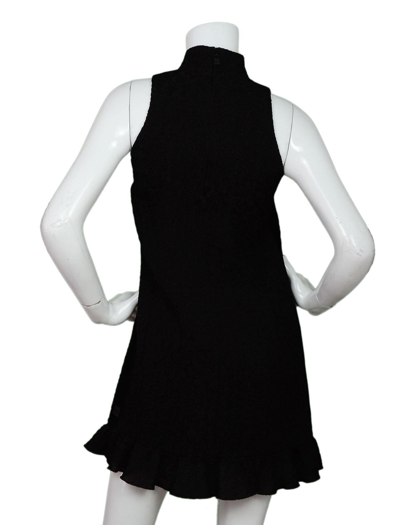 Chanel Sport Black/Brown Textured Silk Trapeze Dress Sz FR34 NWT In Excellent Condition In New York, NY