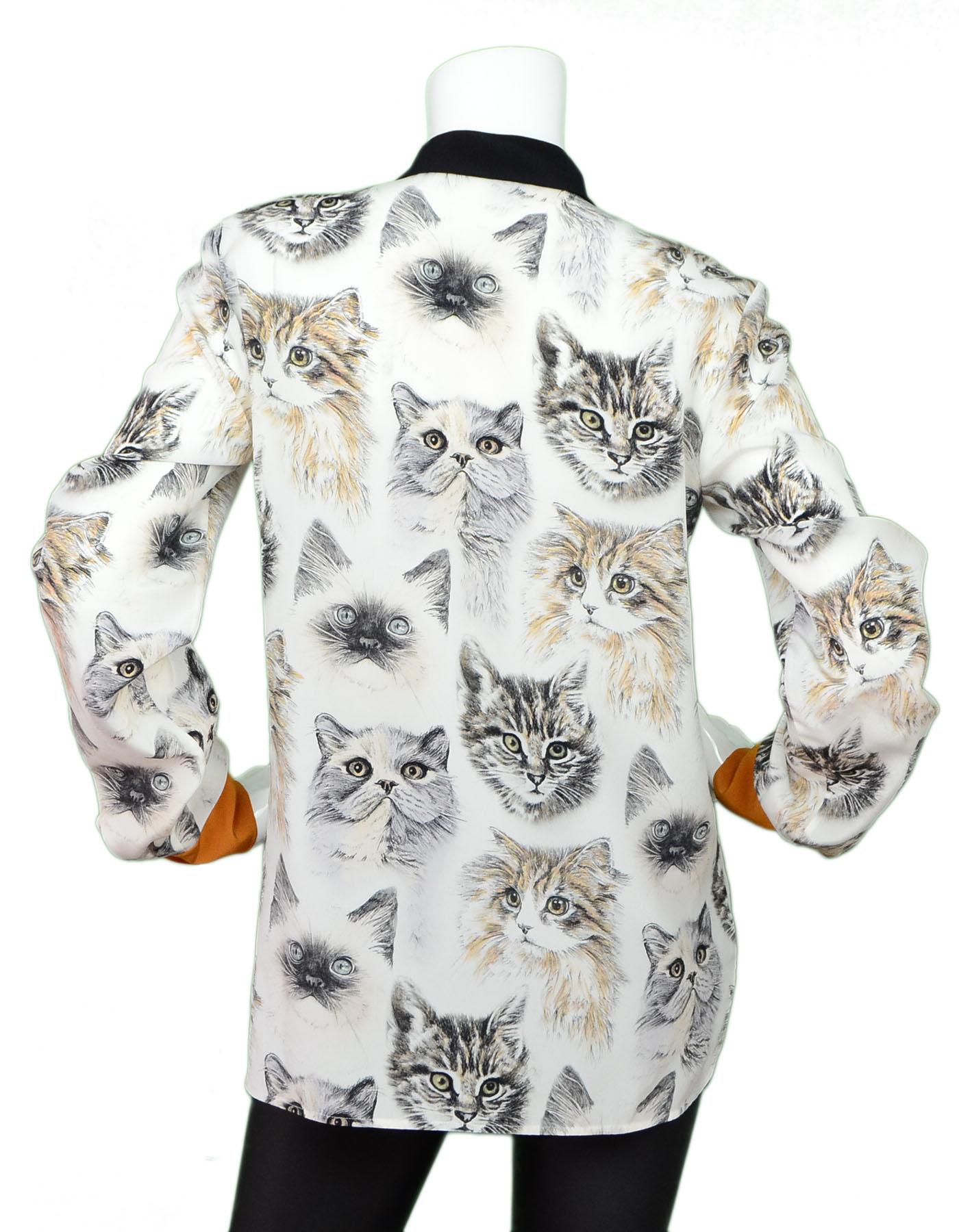 cat print blouse