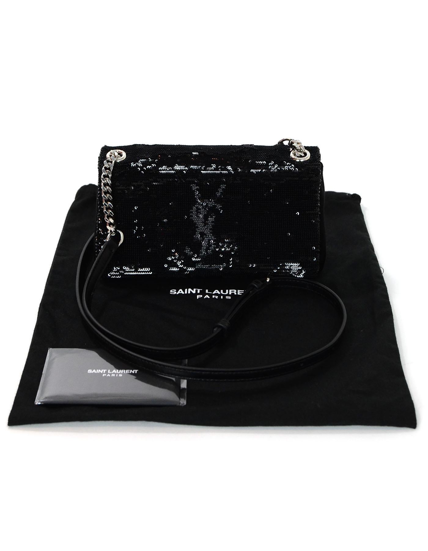 Saint Laurent Black/Silver Sequin Toy West Hollywood Crossbody Bag with DB 2