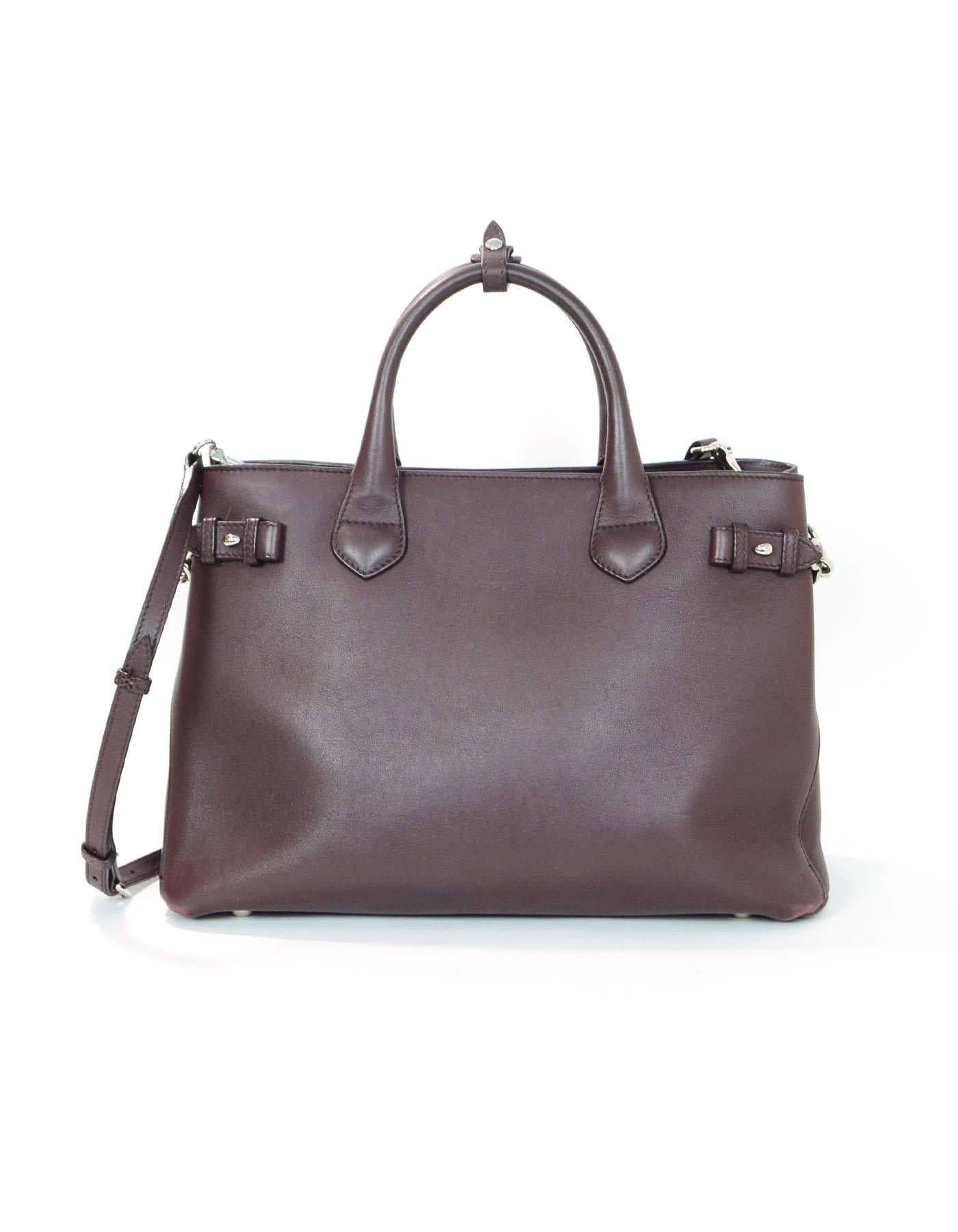 Burberry Brown Leather Banner Satchel Bag with Strap  In Excellent Condition In New York, NY