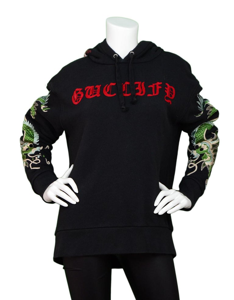 Gucci dragon hoodie black hotsell