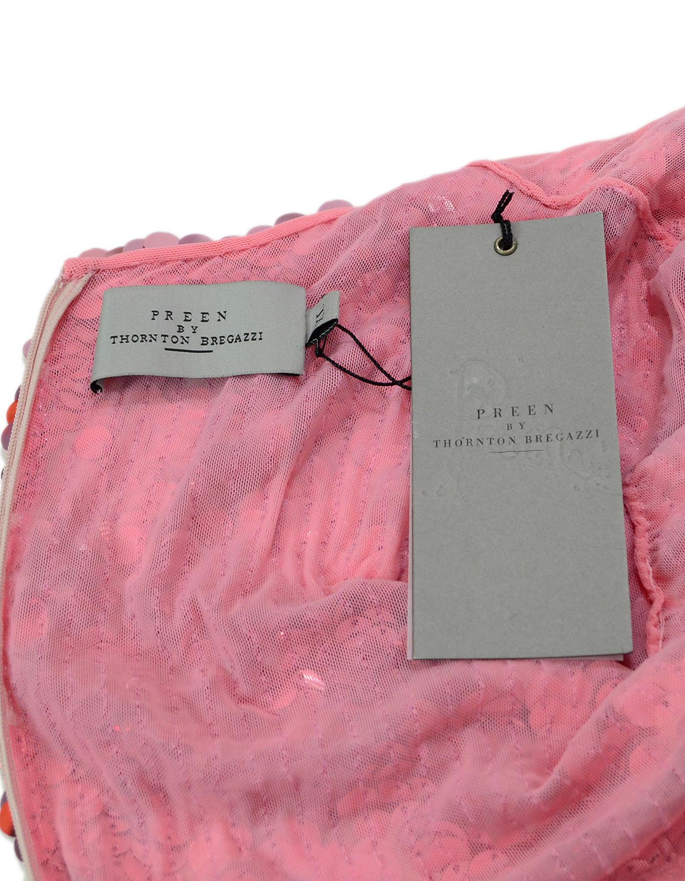 PREEN By Thornton Bregazzi Pink Sequin & Tuelle Carlin Dress Sz XL NWT 1