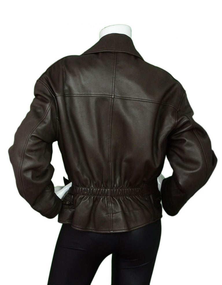 Calvin Klein Collection Brown Leather Jacket For Sale at 1stDibs calvin klein leather jacket