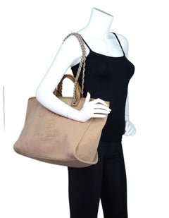Chanel Tan Canvas and Sequin Large Deauville Tote Bag, 2017