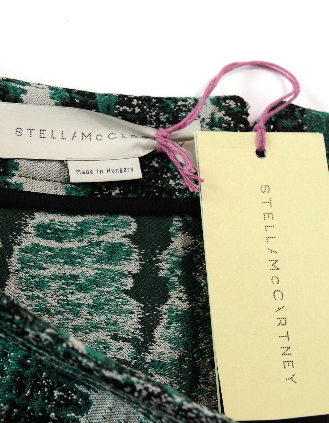Stella McCartney Green and Black Mini Skirt   In Excellent Condition In New York, NY