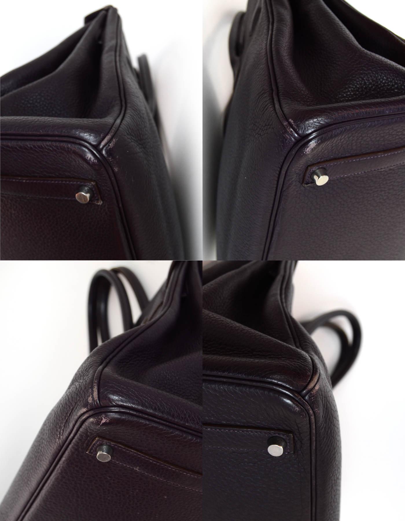 Hermes Purple Togo Leather 35cm Birkin Bag with Palladium Hardware 2