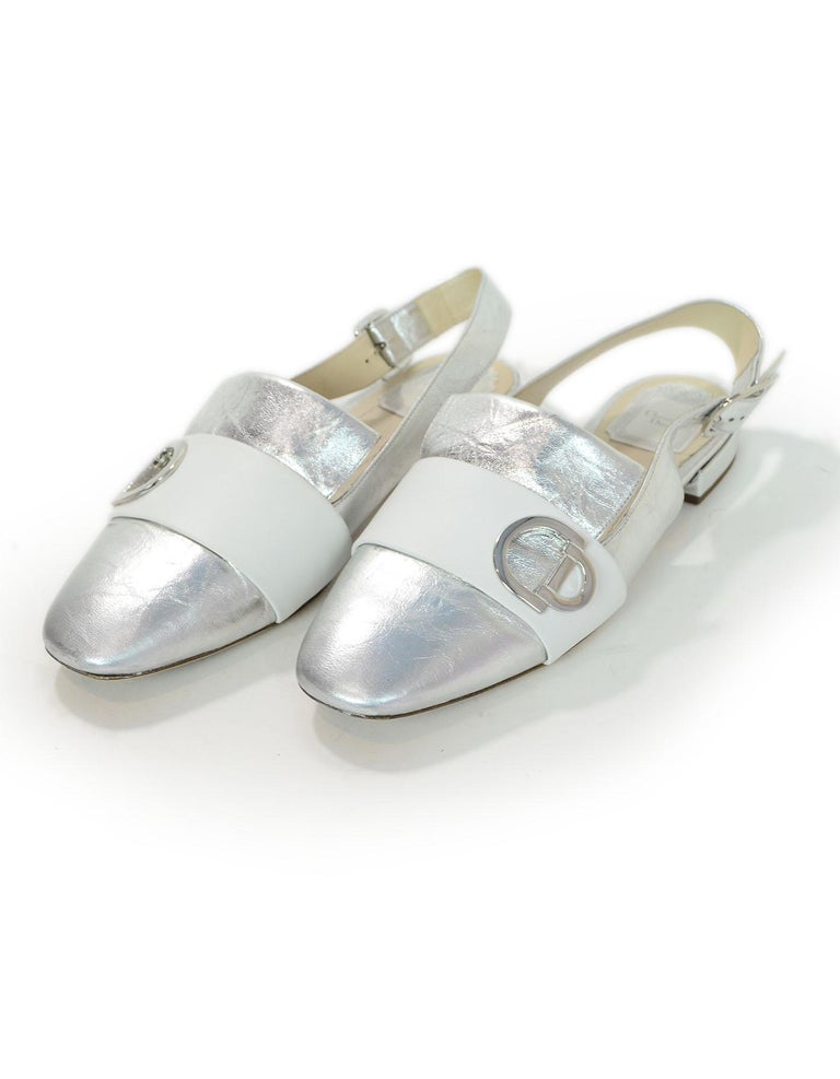 white dior flats