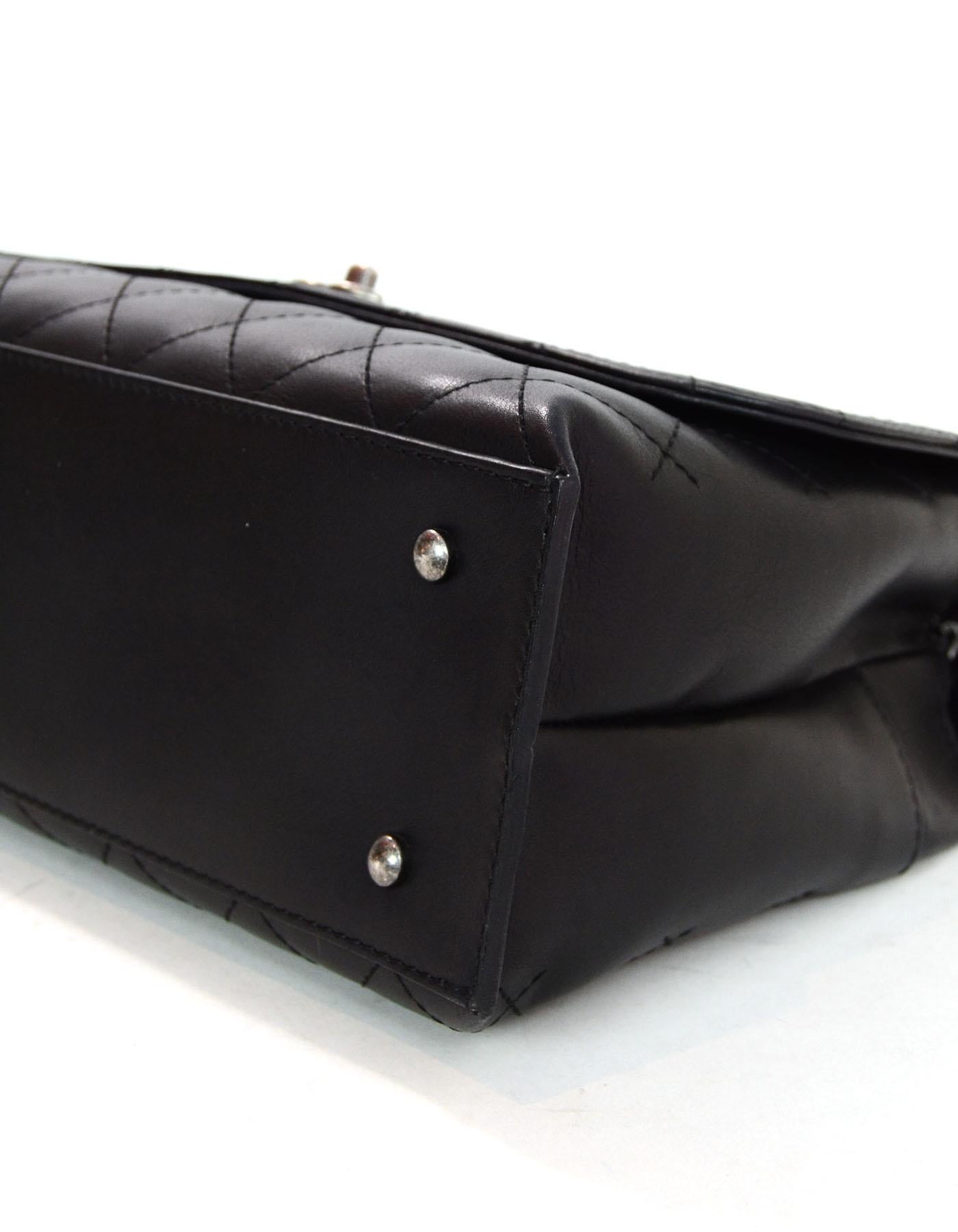 Women's Chanel Black Stitched Urban Calfskin Luxury Top Handle Bag 