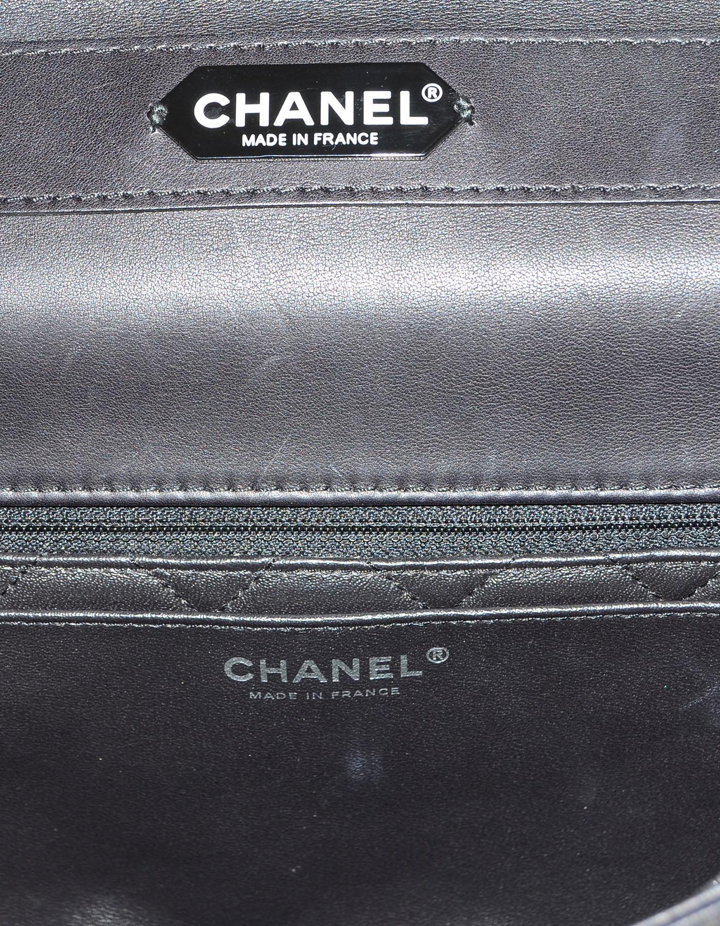 Chanel Black Stitched Urban Calfskin Luxury Top Handle Bag  2